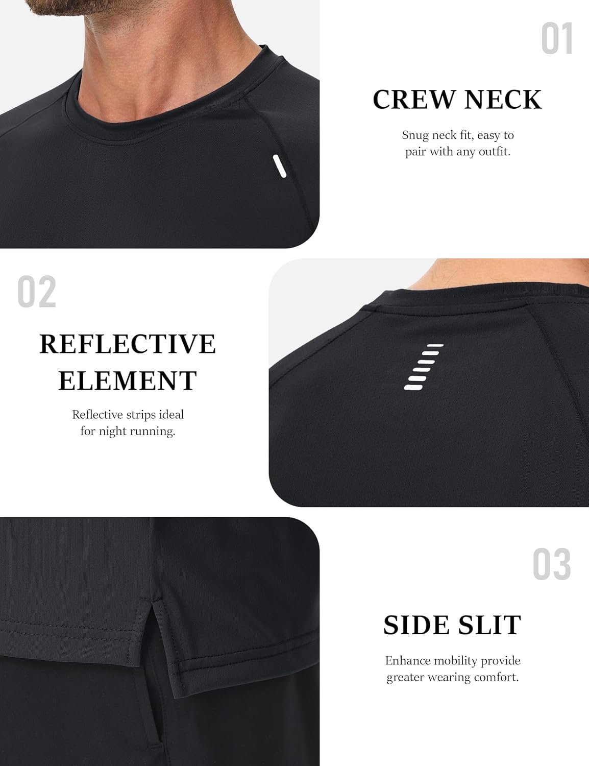 Visit the MAGCOMSEN Store MAGCOMSEN Men's Dry Fit Shirts Mesh Short Sleeve Athletic Lightweight Workout Performance Hiking Shirt - Image 4