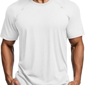 MAGCOMSEN Men's Dry Fit Shirts Mesh Short Sleeve Athletic Lightweight Workout Performance Hiking Shirt